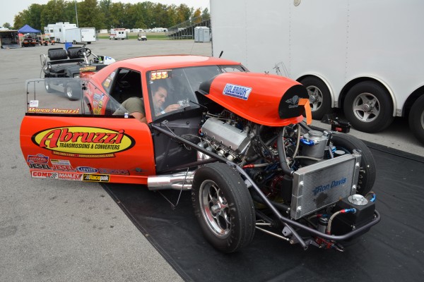 marco abruzzi's drag race camaro with front clip removed