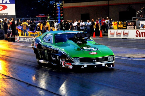 chevy camaro ss pro mod drag car on track