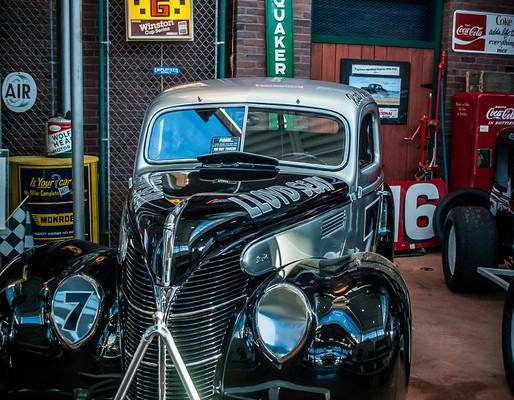 old nostalgia race car in a show display