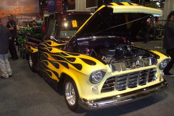 custom chevy pickup truck hot rod displayed at SEMA 2013