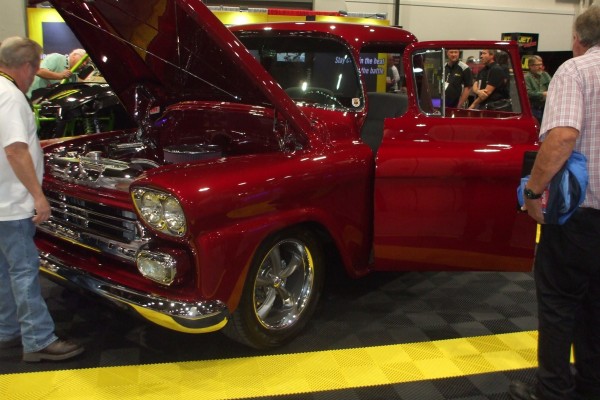 vintage gm pickup truck displayed at SEMA 2013