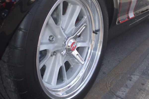 custom wheel and spinner on a mercury cougar Pro Touring restomod