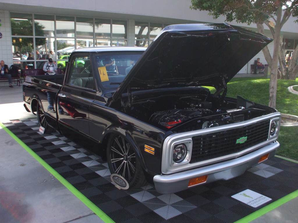 Customized Chevy C10 Squarebody lowrider pickup truck