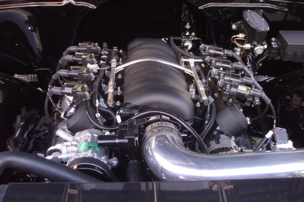 LS engine in a custom C10 square body truck