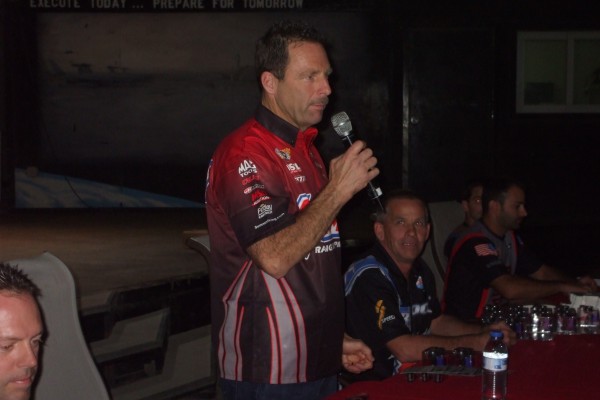Greg Anderson speaks to military troops stationed overseas