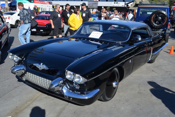 vintage custom Cadillac coupe lowrider show car on display at SEMA 2023