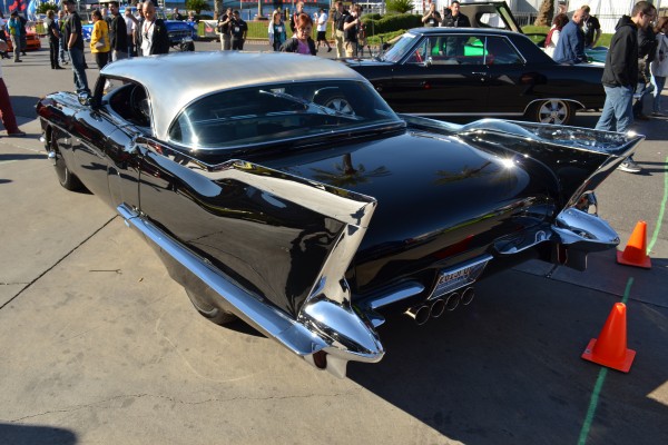 custom black 1950s Cadillac convertible show car at SEMA 2013
