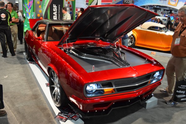 customized vintage musclecar on display at SEMA 2023