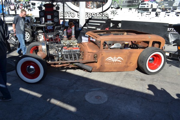 slammed rat rod tudor ford displayed at SEMA 2013