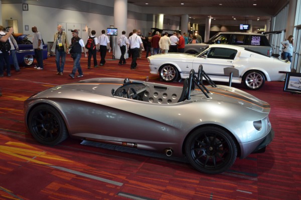 custom roadster race car displayed at SEMA 2013