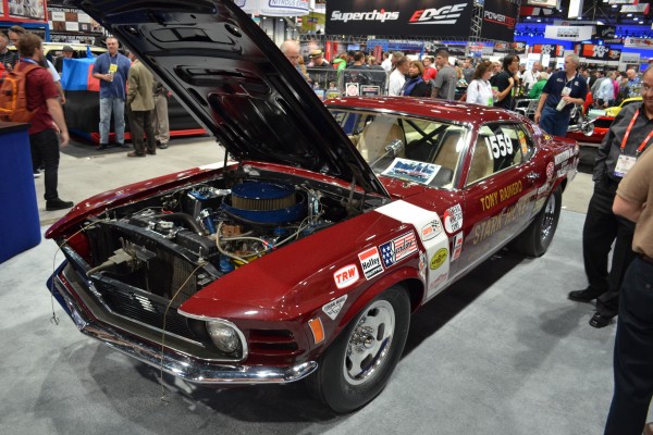 nostalgia ford mustang race car displayed at SEMA 2013