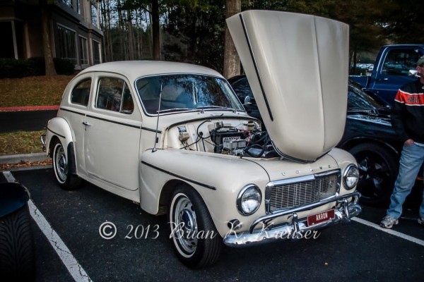 vintage white volvo coupe