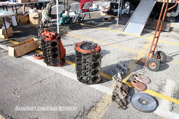 old car parts at a swap meet