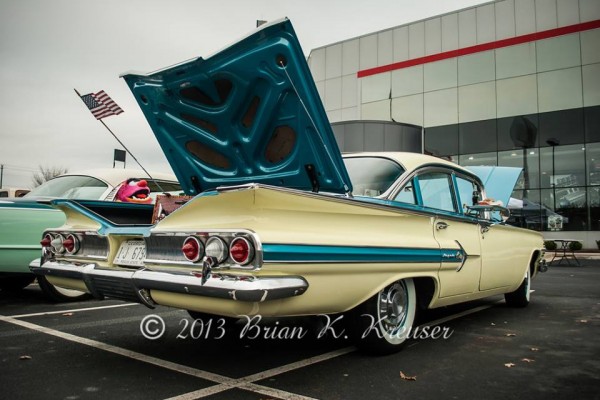 rear view of the taillights on a 1960 chevy impala sedan