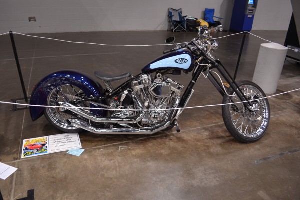 custom stretched v twin motorcycle