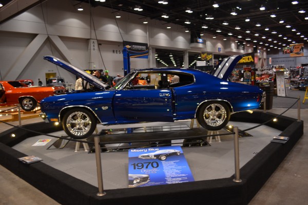 1970 chevy chevelle ss displayed at indoor car show