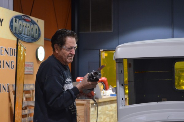 Gene Winfield with a reciprocating saw