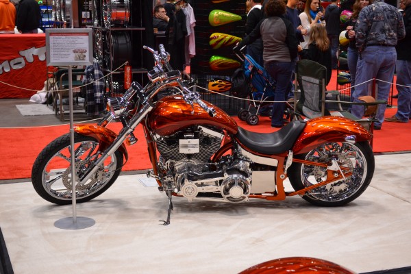 Custom stretched v-twin motorcycle