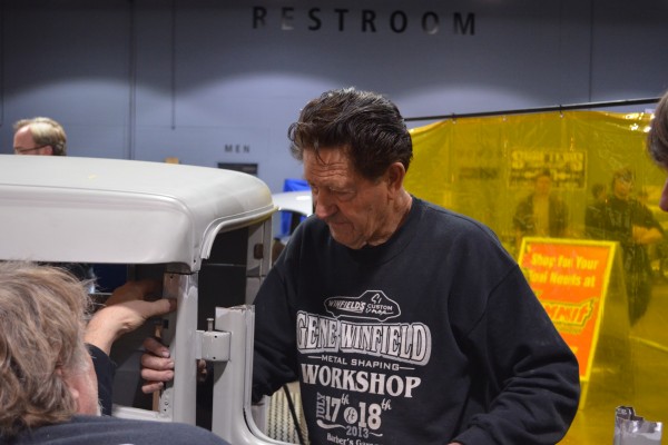 Gene Winfield working on a hot rod