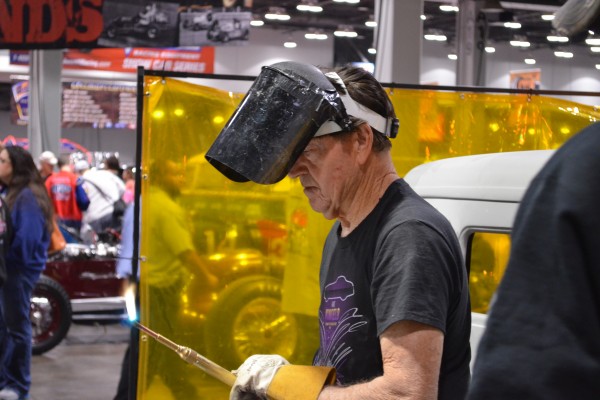 Gene Winfield with cutting torch