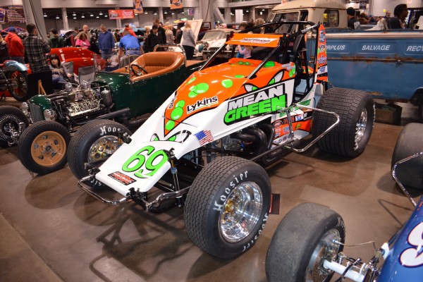 spring car on display at indoor car show