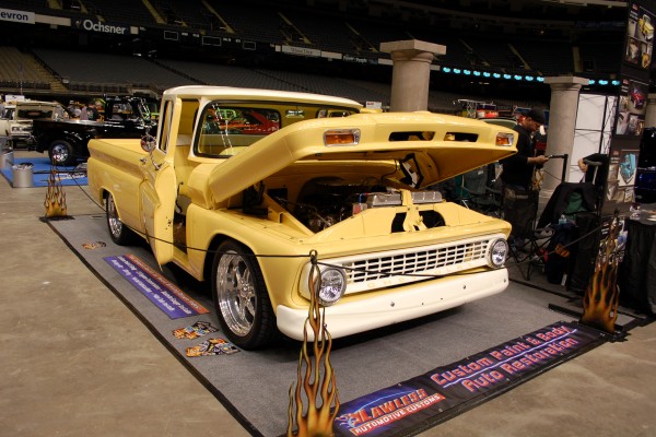 vintage custom chevy c10 truck with suicide doors