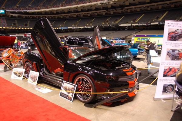 late model custom chevy camaro with scissor doors