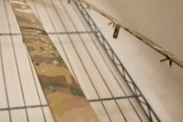 close up of a camo wrap on a truck grille