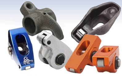 collage of engine rocker arms