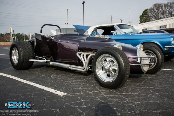 a vintage hot rod t-bucket style speedster
