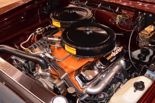 426 super commando v8 engine and cross ram intake in a 1965 plymouth satellite