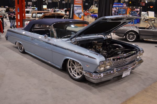 custom blue lowrider impala Chevy convertible