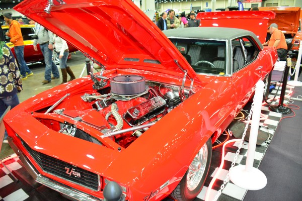 red custom chevy z/28 camaro show car