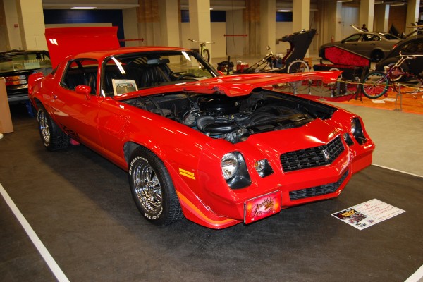 chevy camaro second gen on display at indoor car show