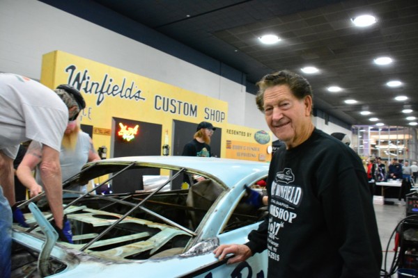 gene winfield at a car show chop shop exhibition