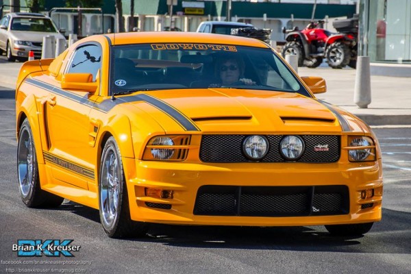 Custom orange ford s197 mustang