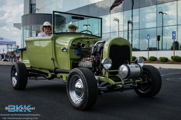 vintage ford highboy roadster with flathead v8 engine