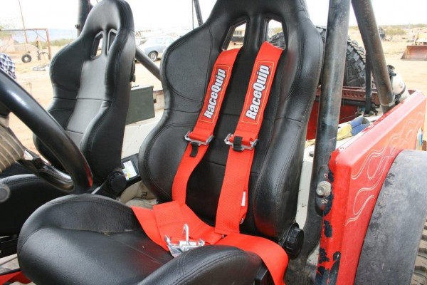 racequip racing harness in a jeep cj off road buggy