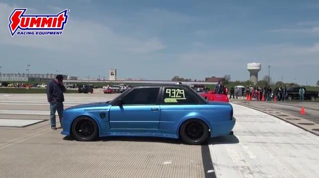 bmw ls swapped coupe at starting line for speed trial run