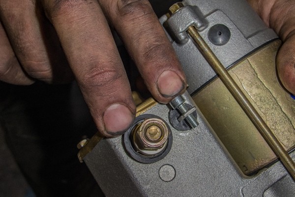 external solenoid jumper on a ford starter motor