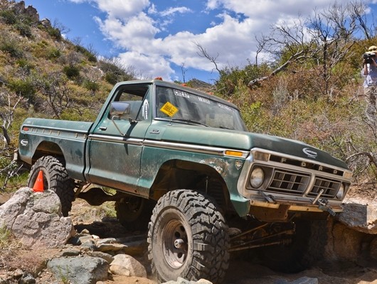 Ford F-150 off road truck on rocky desert trail