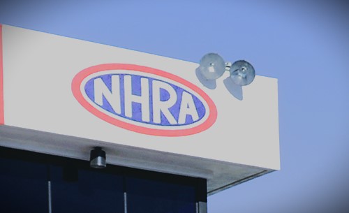 nhra logo on a building