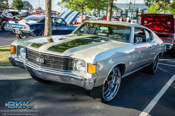 silver chevy chevelle ss with custom wheels