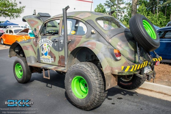 rat rod baja vw beetle bug in spray camo
