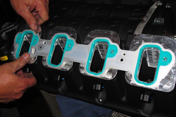 installing new intake manifold gaskets on a gm ls supercharged engine