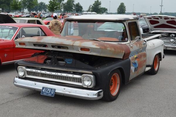1963 chevy pickup truck with original patina and mismatched stepside bed