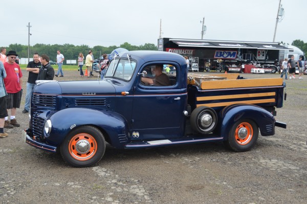 Vintage Dodge prewar delivery truck with wooden bed