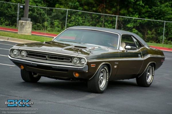 first gen dodge challenger r/t, green