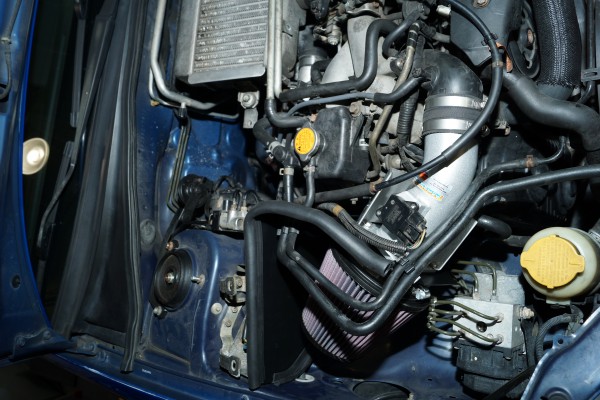 intake installed on a subaru wrx