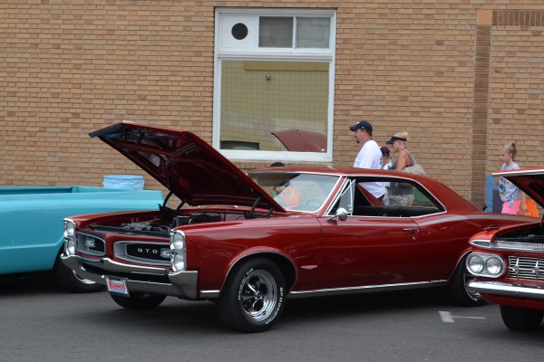 first gen maroon pontiac gto at Hot August nights 2014